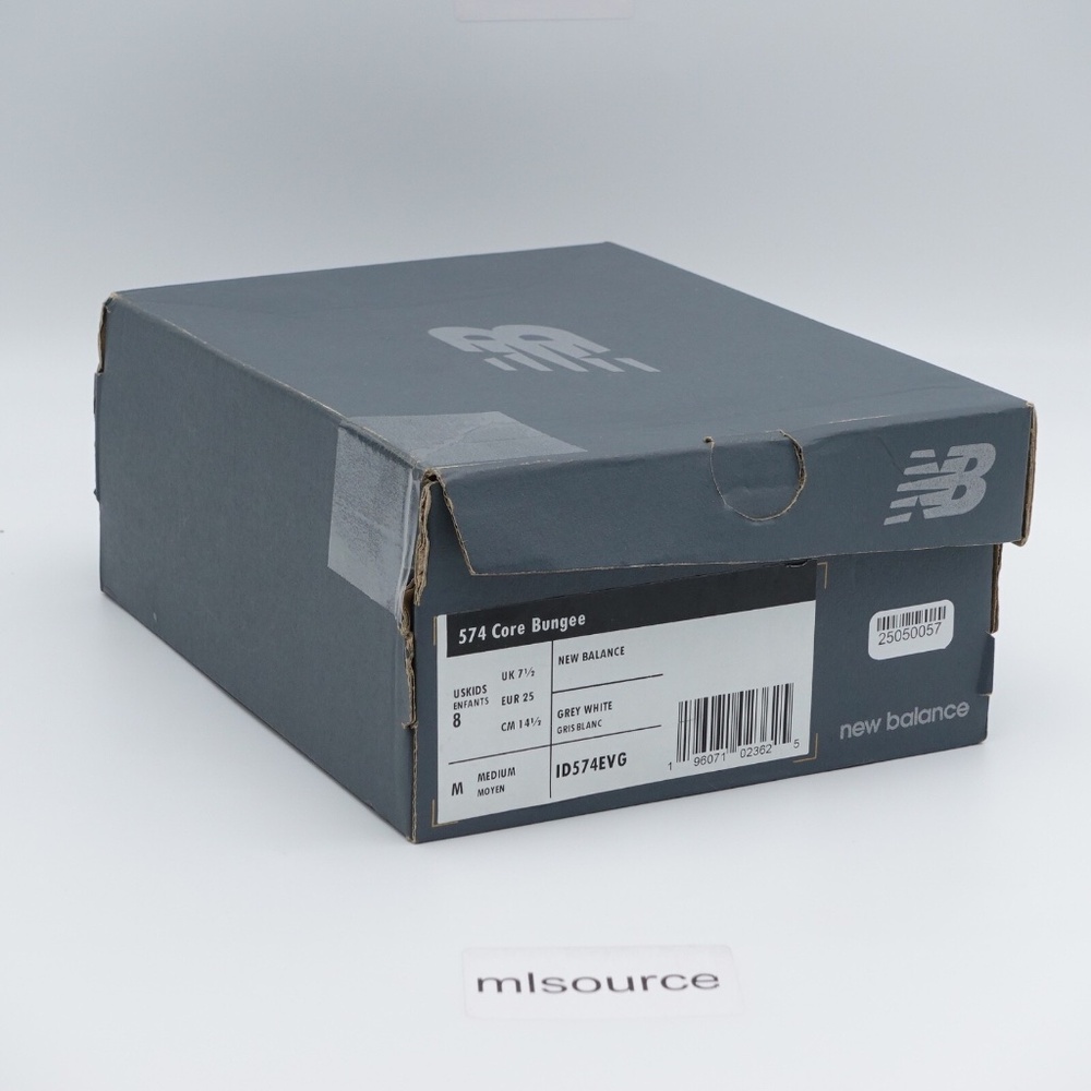 NEW New Balance 574 Stretch Lace Sneakers ID574EVG Gray/White - Picture 11 of 15